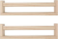 Nursery Book Shelves, Set of 2 Wood Floating Book Shelves for Kids Room, Kitchen Spice Rack, or Rustic Wall Mounted Shelves for Farmhouse Bathroom Décor (Natural Wood)