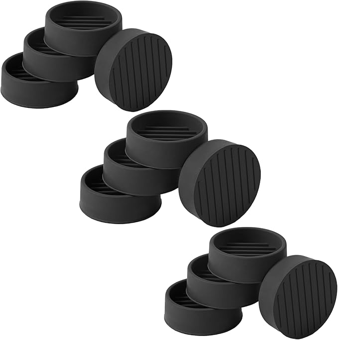 1.5x1.5 Round Rubber Furniture Caster Cups, Anti-Sliding Furniture Pads Bed Stopper Floor Protectors with Grip - Protect Any Flooring