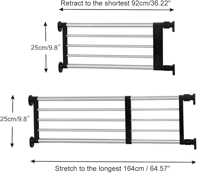 BAOYOUNI Expandable Closet Shelf Tension Rod Clothes Hanger Storage Rack Adjustable DIY Shelving Unit Cabinet Kitchen Bathroom Divider Separator Organizer, Black