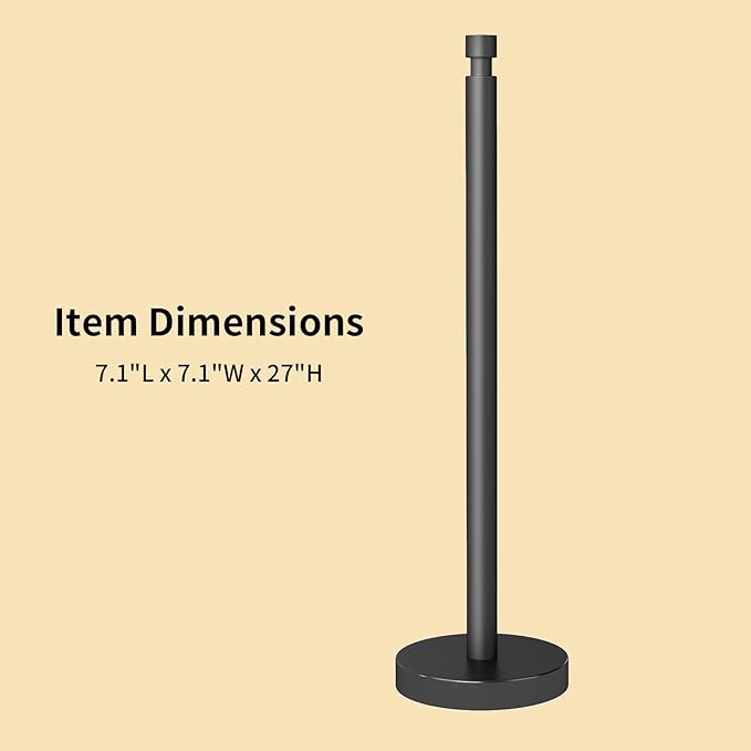 YUMORE Toilet Paper Holder Heavy Weighted Stand, Free Standing Bathroom Extra Toilet Paper Organizer with Reserve Storage for Spare Rolls, Matte Black Stainless Steel Floor Bath Tissue Roll Holder
