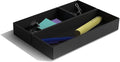 TRU RED Plastic Drawer Organizer Set, 3‑Piece, Black – Modular Desk & Drawer Storage for Office Supplies