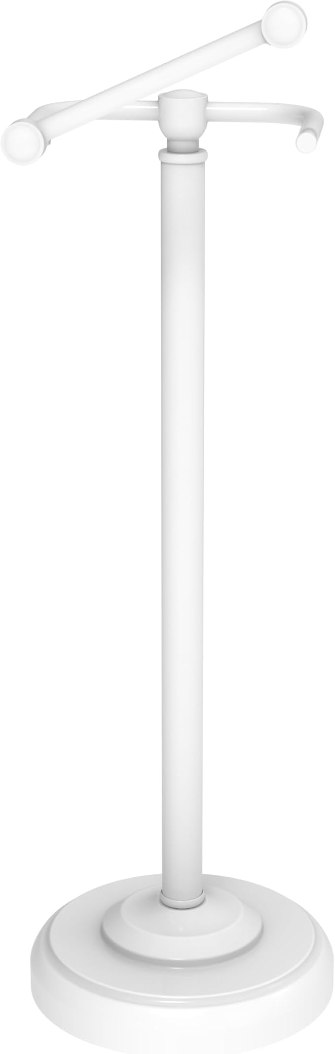 WZKALY Toilet Paper Holder Stand, White Toilet Paper Holder Free Standing, Post Pivoting Design & Stable Weighted Base SUS304 Stainless Steel for Bathroom (Mega Roll)