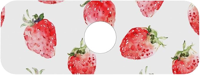 Faucet Draining Mat For Kitchen Sink, Watercolor Strawberries Diatom Mud Absorbent Drain Pad For Bathroom Kitchen Sink Splash Guard Drying Mat