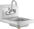 12" x 12" Stainless Steel Wall Mount Hand Sink with Gooseneck Faucet – NSF Certified | Compact Commercial Use