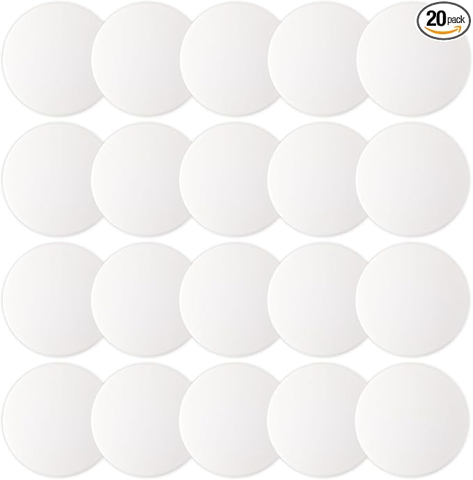 JULBEAR Door Stopper Wall Protector, 20PCS Door Knob Stoppers Wall Protector with Strong Back Adhesive,Quiet, Shock, Absorbent Silicone, Door Handle Bumpers and Protect Wall Surfaces (Round 2 inch)