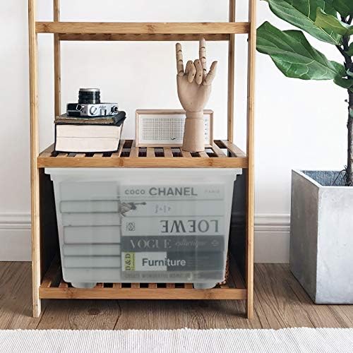 Callyne 4-Pack Clear Plastic Storage Bins with Lid, 42 L Large Plastic Storage Box