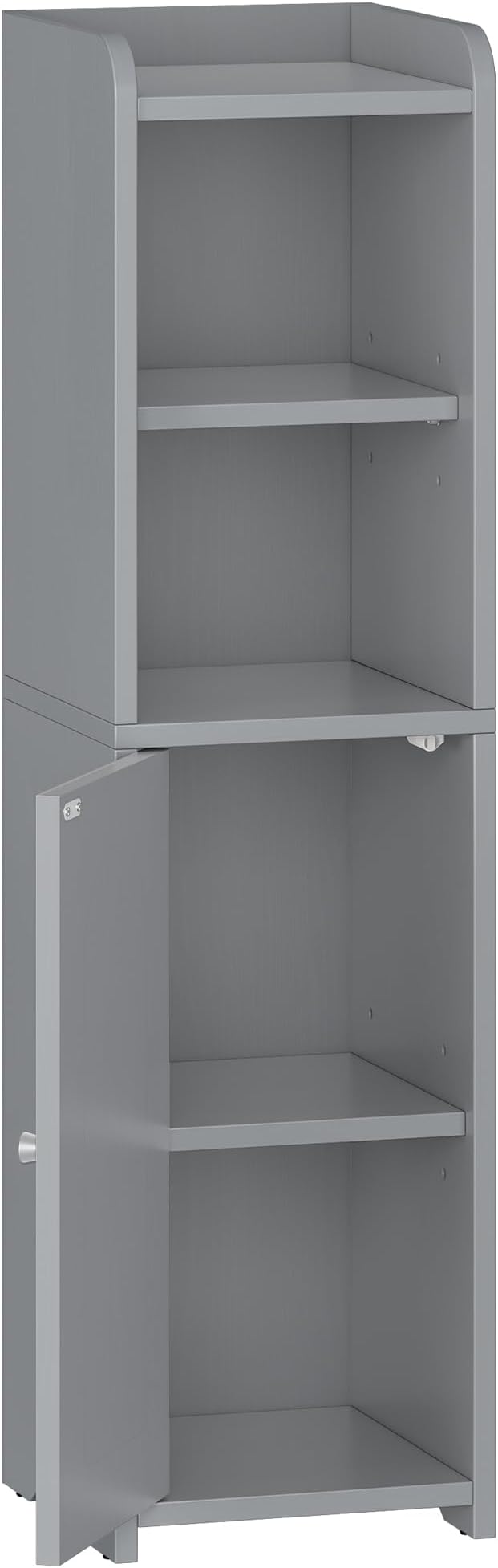 Bathroom Storage Cabinet, Corner Floor Cabinet with Doors and Adjustable Shelf, Narrow Toilet Paper Cabinets, Bathroom Organizer for Small Spaces, Gray BC19721X