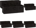 Amazon Basics Collapsible Fabric Storage Cubes Organizer with Handles,Sturdy,Black,10.5-x-10.5-x-11-inch,6 Count (Pack of 5)