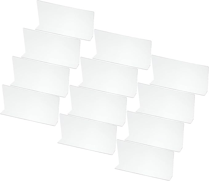 PATIKIL 12 Pack Shelf Dividers for Closet Organization, 11x1.57x4.7 Acrylic Closets Separator Kitchen Cabinet Shelves Under Bed Blocker for Bedroom Kitchen Office, Clear