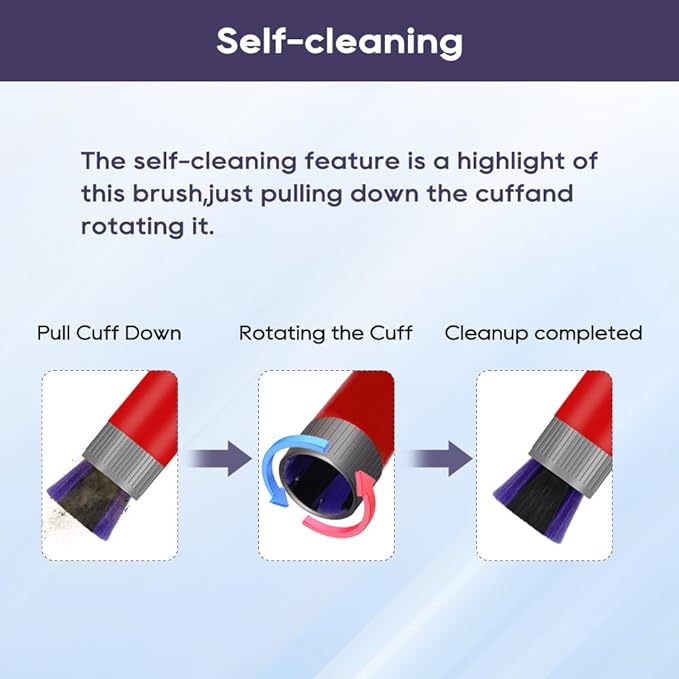 Traceless Scratch-free Dusting Brush Compatible with Dyson V7 V8 V10 V11 V12 V15 Gen5 detect and Gen5 outsize Vacuum Cleaners, Handy Self-cleaning Soft Bristles NOT for Digital Slim Series