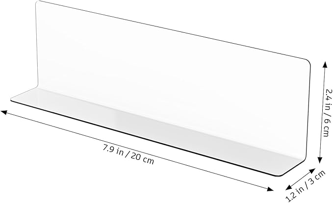 DOITOOL 10pcs Short Shelf Dividers Plastic Closet Shelf Divider Clear L Shape Shelves for Refrigerator Kitchen Office Supermarket Organization, 7.87x2.36x1.18 inch