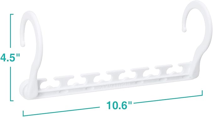 HOUSE DAY Sturdy Plastic Space Saving Hangers Cascading Hanger Organizer Pack of 20 Closet Space Saver Multifunctional Hangers for Heavy Clothes (White)