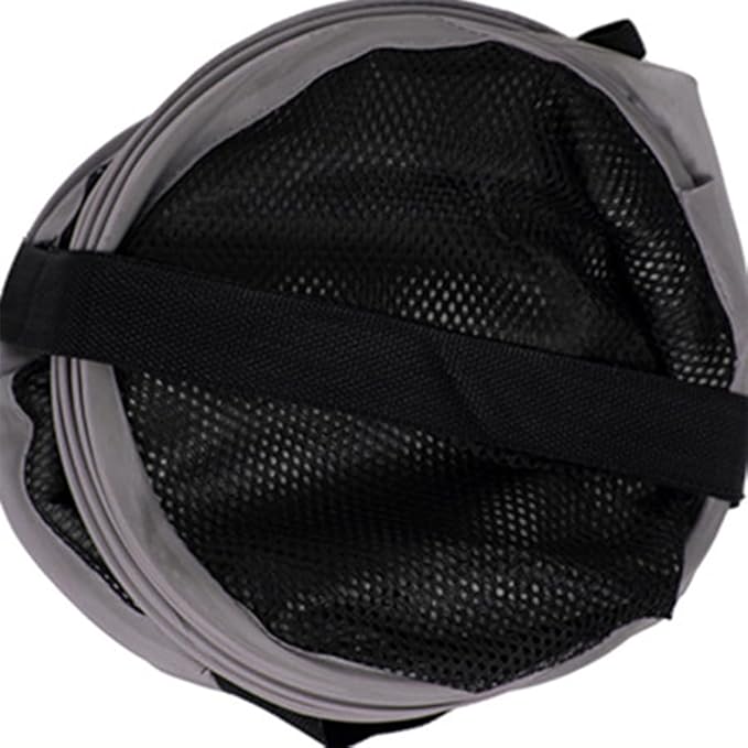 2pcs Pop Up Mesh Laundry Hamper Room Collapsible Storage Bin Lightweight Basket For College Dorm Home Travel Camping (Black & Grey)