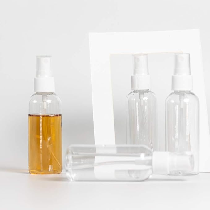 ZEJIA 20 Pack Small Spray Bottle, 2.7oz/80ml Travel Spray Bottle, Empty Fine Mist Spray Bottles, Refillable Mini Spray Bottles with Labels