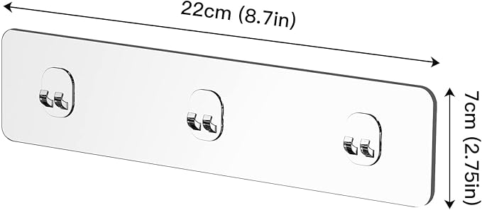 Orimade 4 Pack Strong Transparent Wall Adhesives, 2.75 x 8.66 in (7x22cm) Adhesive Pad Hook Strip Waterproof Rustproof for Shower Caddy Organizer Shelf, Kitchen Rack, Bathroom Storage