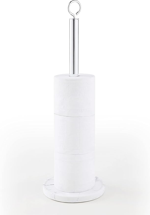 SunnyPoint Elite Heavy Weighted Sturdy Spare Toilet Paper Roll Holder Storage Stand