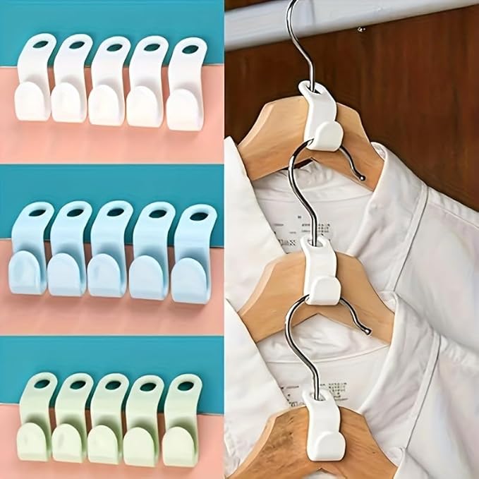 20 Pack Hanger Connector Hooks – Premium Space-Saving Clothes Hanger Hooks for Closet Organization, Clear Plastic Multi-Purpose Hanger Connectors for Pants, Shirts, Jackets & More