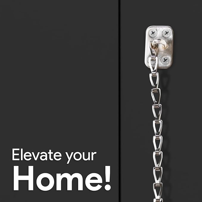 MEGA HANDLES Transom Door Chain 12-Inch, Door Chain Stopper for Transom Windows, Cabinet Door Restraint, Chain Lid Support, Durable Transom Window Hardware for Enhanced Safety - Polished Chrome