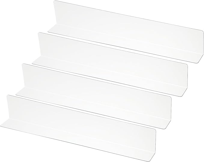 PATIKIL 4 Pack Shelf Dividers for Closet Organization, 13.8x1.6x2.4 Acrylic Closets Separator Kitchen Cabinet Shelves Under Bed Blocker for Bedroom Kitchen Office, Clear