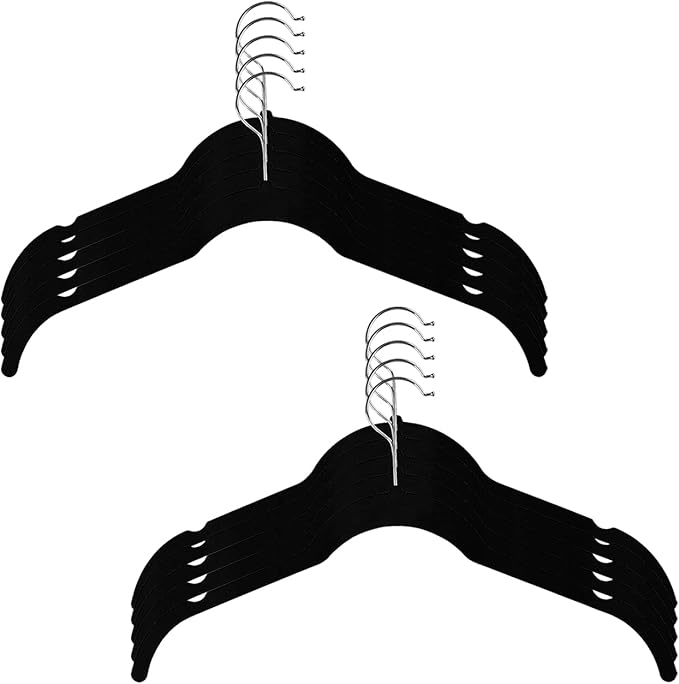 Velvet Shirt Dress Clothes Hangers,360° Swivel Hook Non Slip Clothes Hangers for Tops, Dress Shirts, Blouses, Strappy Dresses (10)