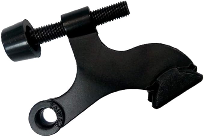 QCAA Hinge Pin Door Stopper, Zinc Die Cast, Matte Black with Black tip & Spacer, Made in Taiwan, 20 Pack