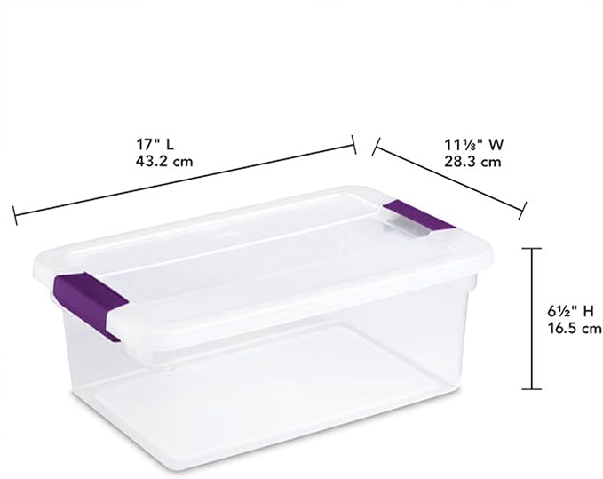 Sterilite 48-Pack 15 Quart ClearView Latch Box, Stackable Organizer Bins with Latching Lids - Clear Plastic Organization Containers for Closet, Bedroom, Shelving Units and Everyday Home Storage