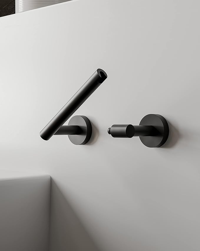 Ruacq Toilet Paper Holder Matte Black Double Post Pivoting Round Tissue Holders Roll Holder Hangers Toilet Paper Holders SUS 304 Stainless Steel Modern Wall Mounted