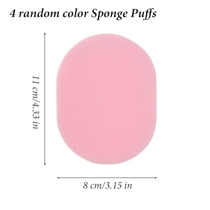 AKOAK 4 Pieces Color Facial Cleansing Sponge, Wet Soft Powder Puff, Reusable Facial Sponge for Daily Cleansing and Gentle Exfoliation, Makeup Remover, Face Wash, Makeup and Dead Skin