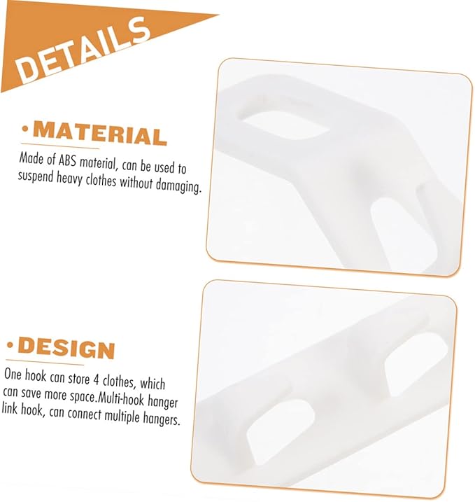 4pcs Space Saving Hanger Connector Hooks for Hanging Jeans Shirts Abs Material Non-Slip Design Closet Organizer Accessories