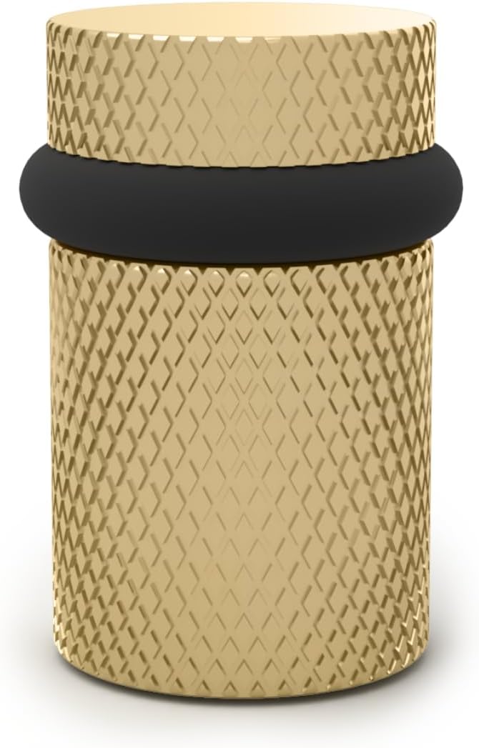 Mega Handles Knurled Floor Door Stopper, Quickly Installed Wall Protector, Wall Protectors from Door Knobs, Floor Door Stop with Mounting Hardware Included - Satin Brass - 2 Inches