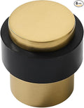 KHTUMEWARE 6 Pack 1-1/2 in Floor Door Stopper,Satin Brass Door Stop,Wall Protector Commercial Door Bumper Wedge Decorative Cylindrical Install Door stoppers on The Floor