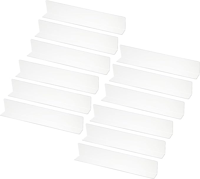 PATIKIL 12 Pack Shelf Dividers for Closet Organization, 13.8x1.57x2.4 Acrylic Closets Separator Kitchen Cabinet Shelves Under Bed Blocker for Bedroom Kitchen Office, Clear