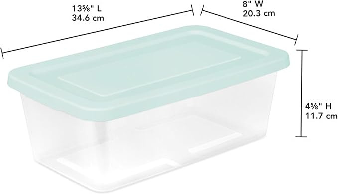 Sterilite 30 Pack Stackable Storage Bin with Lid, Clear Plastic Design, 6 Quart