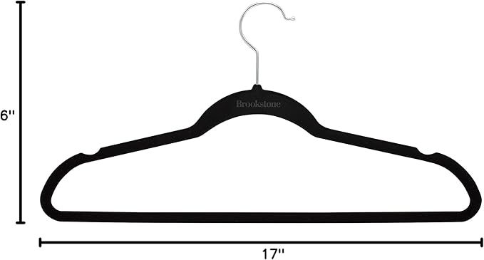 BROOKSTONE [25 Pack] Velvet Hangers, [Non-Slip] 360° Swivel Hook, Lightweight & Slim, Strong & Durable, Space Saving Design, Heavy Duty, Won’t Stain Fabric