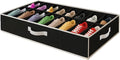 HOLDN' STORAGE Extra-Large Under Bed Shoe Storage Organizer - Underbed Storage Solution Fits Men's and Women's Shoes, High Heels, and Sneakers with Durable Vinyl Cover & Extra-Strong Zipper - Black