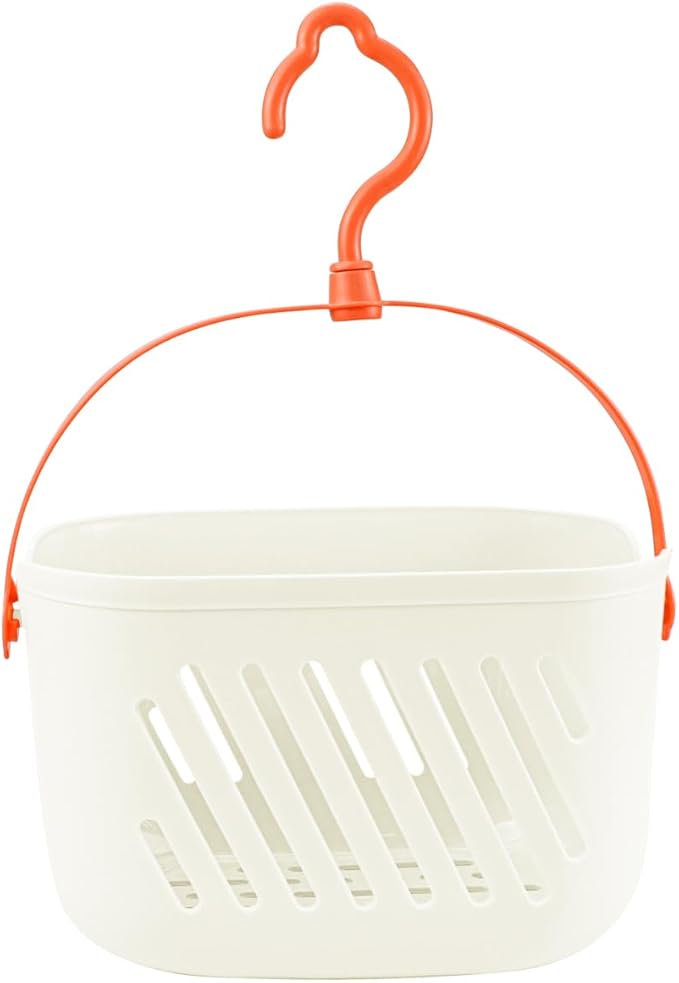 Plastic Hanging Shower Caddy with Hook Portable Kitchen Organizer Storage Basket Hanging Shower Caddy Basket for Bathroom Kitchen Pantry Bathroom Dorm Room（White）