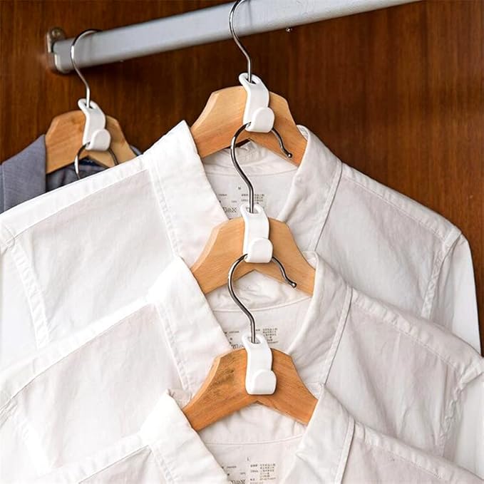 60 Pcs Clothes Hanger Connector Hooks,Plastic Cascading Hanger Hooks Extender Clips,Wardrobe Clothing Hangers Connection Hooks for Organizer Closet Cabinet Space Savers Hangers, White