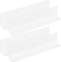 uxcell 4pcs Clear Shelf Dividers, 12"x2.4" Plastic L-Shaped Shelf Separator, Transparent Organizer Divider for Supermarket Store Commodity Classification