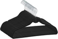 Heavy Duty Velvet Hangers with Cascade Hook, Durable, 360 Degree Rotatable Hook (50, Black)