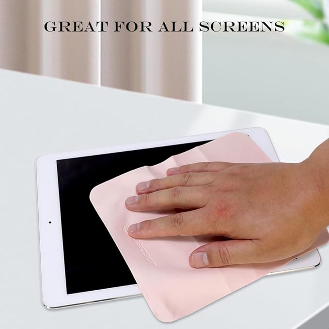 PERFECTSIGHT Microfiber Cleaning Cloth | Eyeglass Lens Cleaner [6 Pack, 5.7x6.7 Inch] Glasses, Phone, Camera, Computer Screen Cleaning | Safe for All Coated Lenses - Pink
