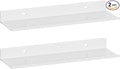 HNVNER Adhesive Shower Shelves for Wall 2 Pack, White Metal Shower Caddy 40cm, Waterproof Bathroom Floating Shelves, Bathroom Storage Wall Shelf Organization