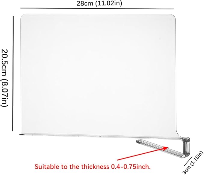 8-Pack Clear Shelf Dividers - Purse Organizer for Closet - Shelf Dividers for Closet Organization - Sweater Storage for Closet - Clothes Organizer for Closet - Closet Shelves Organizer