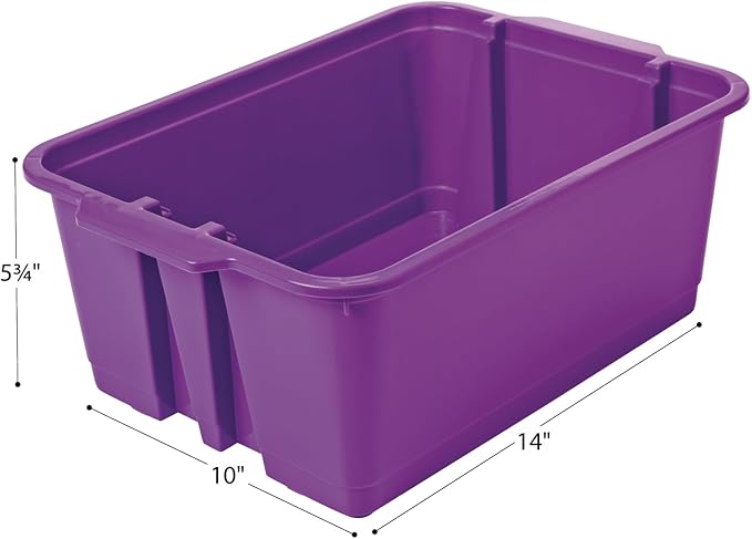 Really Good Stuff - Classroom Stacking Bins - Set of 6-14"L x 10"W x 5.75"H