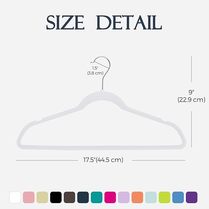 HOUSE DAY White Velvet Hangers 40 Pack, Non Slip Clothes Felt Hanger Heavy Duty for Coat, Premium Slim Space Saving Suit Hangers for Closet Organizer, 360° Rotating Silver Hook