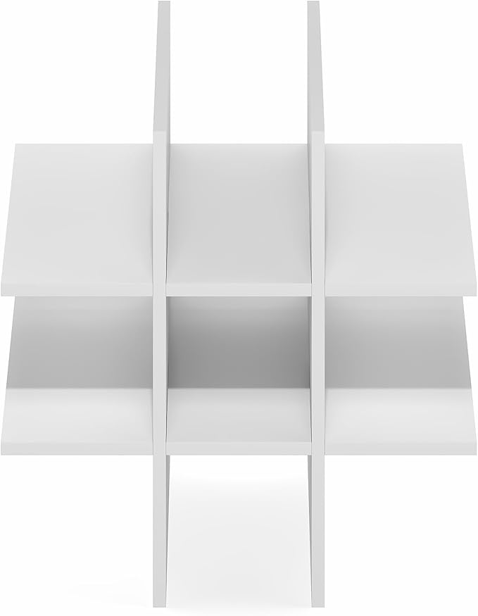 Furinno Cubicle Cube Insert, 9-Compartment Cube Organizer, Geometric Shelf Accessory, Fits into Furinno Triple Thick Cubes, IKEA Kallax, for Organizers and Storage, White