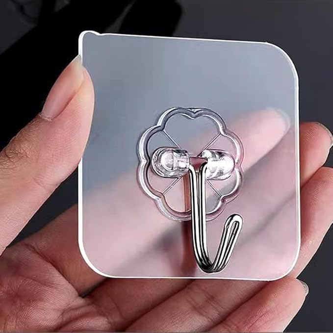 Adhesive Wall Hook, Set Heavy-Duty Thickened self-Adhesive Hook，24Pcs，33lb max Loading，Transparent, Waterproof, Bathroom, Outdoor, Kitchen, Doors, Practical Tools.
