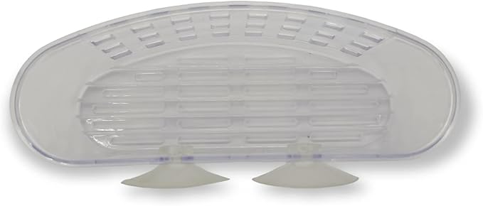 Handy Housewares Kitchen Sink Caddy Dish Soap Scrubber Sponge Holder Basket with Suction Cups - Clear (1 Pack)