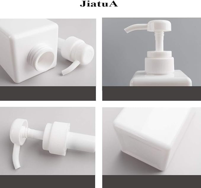 Pump Bottle, Refillable Plastic Empty Lotion Soap Dispenser Liquid Container for Bathroom Shampoo and Body Wash, 15oz/450ml White 2 Pack
