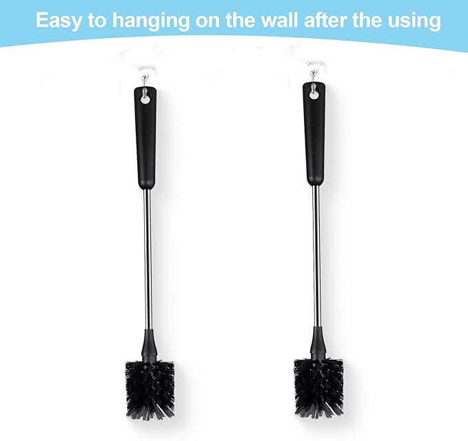 [4 Pack] Water Bottle Brush & Straw Cleaner Set,Stainless Steel Long Handle Baby Bottle Scrub Cleaning Brush for Sports Bottles, Cups, Dishes, Coffee Mugs, Glasswares, Tumblers, Wine Decanters