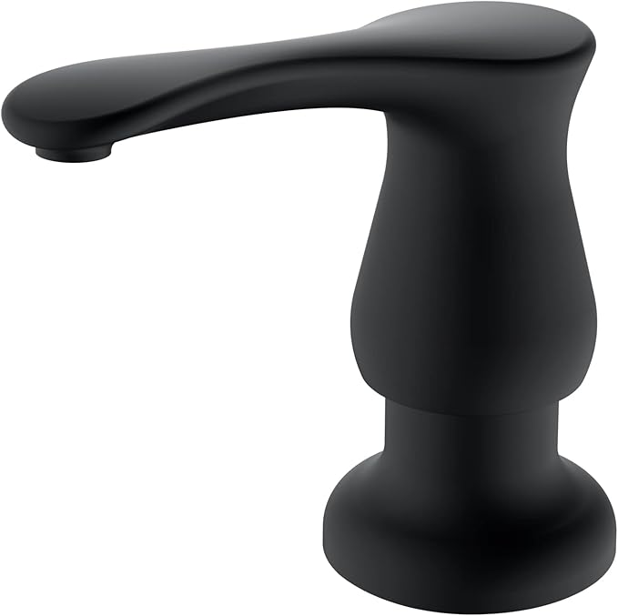 GAGALIFE Sink Soap Dispenser Matte Black, Built in Soap Dispenser with 17 OZ Bottle, Lotion Dispenser for Kitchen Sink, Refill from The Top